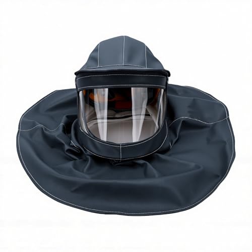 Chorro de arena y pintura: capó protector impermeable de PVC con lente doble capa 6