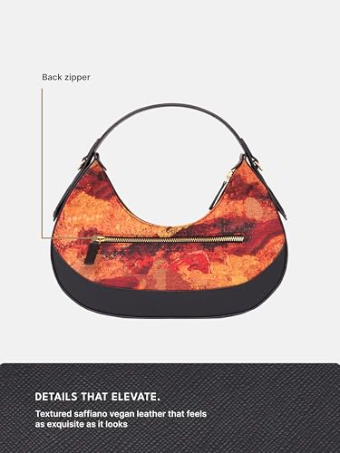 Image of ZOUK Women's Vanya Baguette | Crossbody Vegan Leather Sling Bag | Detachable Strap