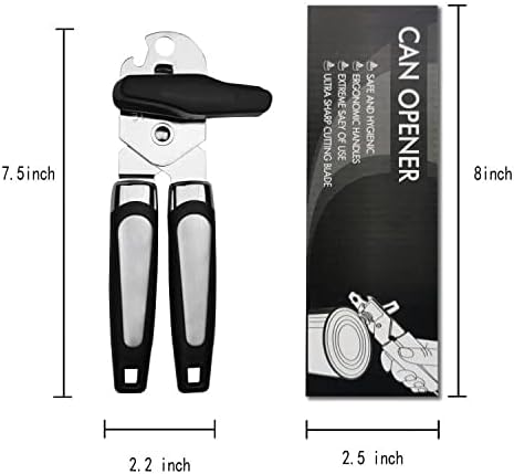 Miniatura 6 de Abrelatas multifuncional 3 en 1, herramienta de cocina manual, manual de seguridad, ergonómico y resistente, abrelatas manual para personas mayores