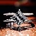 14K White Gold Ring, Eternity for Women Double Band with Square Moissanite 2ct White Gold Fashion Trendy Size 9