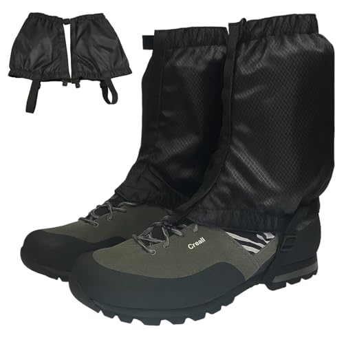 DvBCNMe Gamaschen Wandern, wasserdichte Staubdicht Einstellbare Atmungsaktive Beinschutz Gaite, Gamaschen Wandern Jagd Fahrrad für Outdoor Wandern Skifahren Klettern (Schwarz)