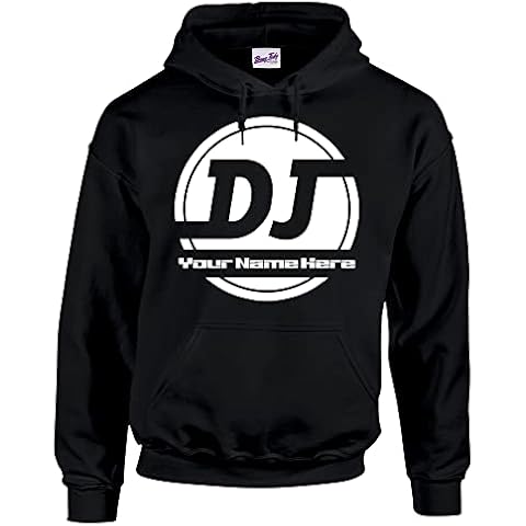 Bang Tidy Clothing Personalized DJ Logo Hoodies - ADD YOUR NAME - Unisex MC Music Hoodie BLACK-L Cover