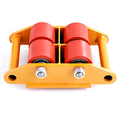 Orion Motor Tech 6T Industrial Machinery Mover, 13200LB Capacity w/ 360° Rotation Cap 4 Roller Dolly Skate Cargo Trolley (Yellow) Orion Motor Tech 6T Industrial Machinery Mover, 13200LB Capacity w/ 360° Rotation Cap 4 Roller Dolly Skate Cargo Trolley (Yellow)