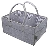 Monond PDTXCLS HOMIEBUDS SPPRANDOM Yasirona ARDOUR VAN Baby Diaper Caddy Organizer by Devray | Nursery Storage Bin | Grey Leather Pu Handles and Top Trim with 5 Compartments