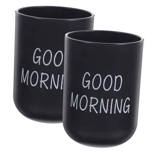 Garneck 2pcs Bathroom Toothbrush Cups Modern Mouthwash Storage for Family Use Versatile Drinking Cups for Beverages Smooth Design Convenient Bathroom Supplies