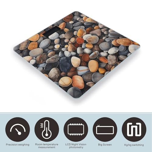Báscula digital de baño de vidrio templado con pantalla LCD miniatura 3