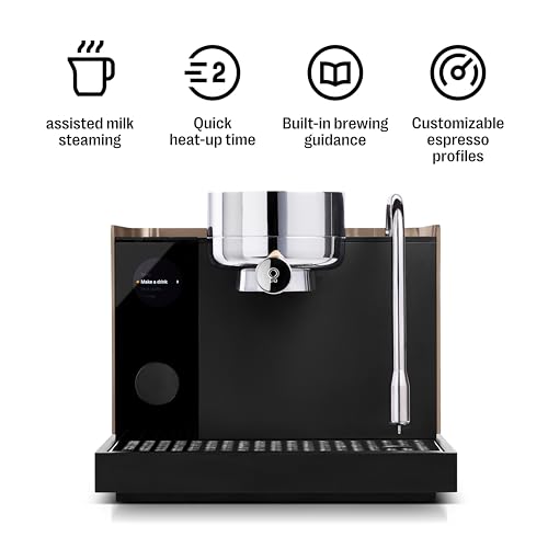 Image of Fellow Espresso Series 1 - Espresso Machine, Pressure Profiling | 58mm Portafilter, Heats Under 2 Min, Temperature Control, Steam Wand, for Lattes & Cappuccinos, Malted Chocolate w /Maple