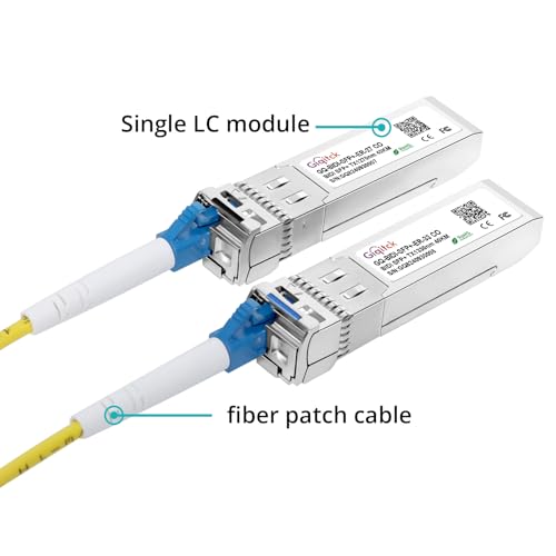 Image of 1 Pair 10GBASE-BX40-UD BiDi SFP+ Module, TX 1270nm /1330nm, RX 1330nm /1270nm, 40km DOM Simplex LC /UPC SMF Optical Transceiver Networking Mini Gbic for Brocade 10G-SFPP-BXU-40K / 10G-SFPP-BXD-40K