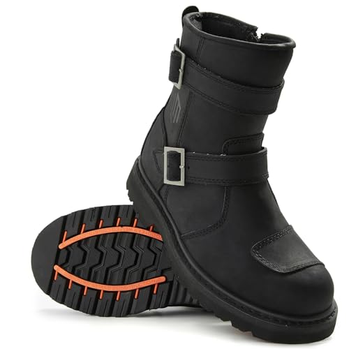 [ILM] バイク ブーツ 本革（牛革） メンズ バイク シューズ アウトドア...