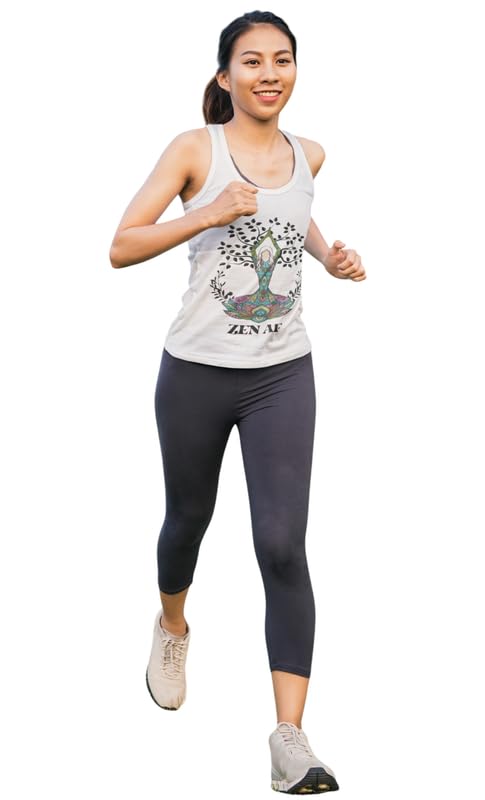 elegantcrafts Zen AF Women's Yoga Tank Top with Tree Design, Athletic Racerback Vest-picture-52