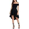 Sarin-Mathews-Womens-Off-The-Shoulder-Short-Sleeve-High-Low-Cocktail-Skater-Dress Sarin Mathews Women Off The Shoulder Short Sleeve High Low Cocktail Skater Dress Black L