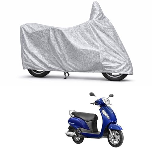 Image of 100% Waterproof Two Wheeler Body Cover Multi Layered Fabric Designed for Suzuki Access | Belt Buckle Lock | Silver Mag