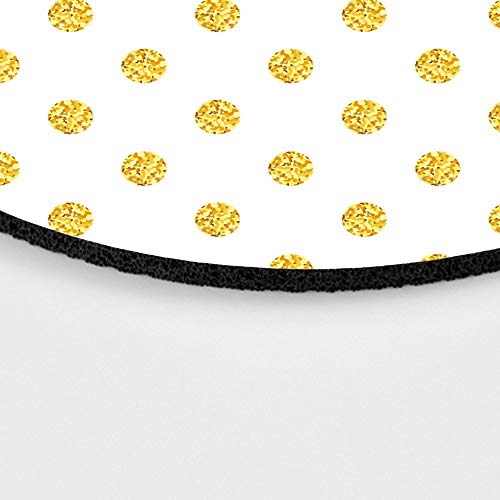 Real Gold Polka Dots Printing Pattern Round Mouse Pad - Gold Foil Mouse Pad - Custom Color Personalized - Computer Or Office Work Station Decor #TOP2
