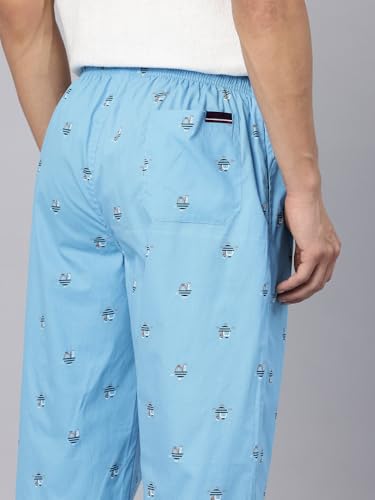 Image of Majestic Man Men's Printed Pure Cotton Lounge Pyjama | Comfort Fit | Elastic Waist with Drawstring | 3 Pockets | Button Closure