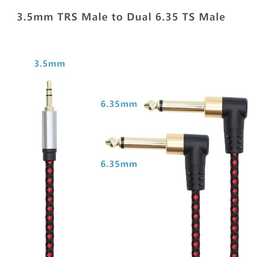 Cable divisor de audio 3.5mm a dual 6.35mm 2 m miniatura 2