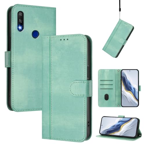 Pzwoxukhov Compatible with Huawei P Smart Z Case Cover,Compatible with Huawei Y9 Prime 2019 with Card Slot,Stand Holder,PU Leather flip Shockproof Case Cover Light Green