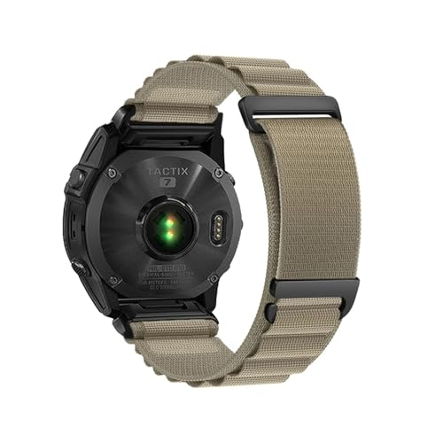 QuickFit 織りナイロンバンド Garmin Fenix 8 47mm 51mm 7 7X 6 6X 5 5X Plus/Enduro 3/Epix Pro Gen 2 ストラップブレスレットに適合(Olive,QuickFit 20mm)