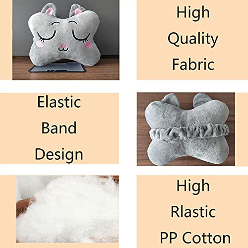Image of Sexysamba Car Headrest Pillow,Cartoon Neck Pillow for Car,Comfortable Soft Car Seat Pillow for Driving,Head Rest Cushion,Cute Neck Pillow for Travelling and Home 2Pcs (Grey Cat)