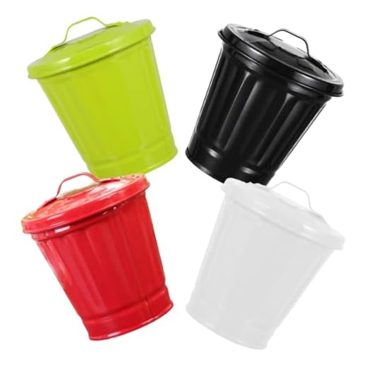 Ciieeo 4 Contenedores De Basura Para Baño Mini Maceta Encimera Papelera Mesita De Noche Mesa Mini Bote De Basura Papelera Para Dormitorio Coche Oficina Bolígrafo De Hierro