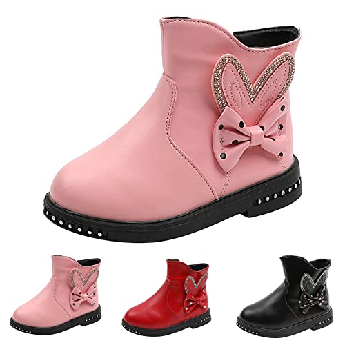 Fashionable Autumn And Winter Girls Boots Low Heel Flat Bottom Non Slip Rhinestone Bowknot Tall Boots for Baby Girl3
