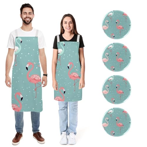 Tabliers de cuisine flamant rose doux finies les taches de cuisson