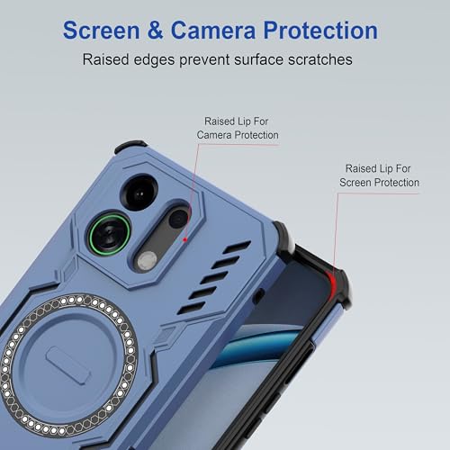 Image of Zapcase Back Case Cover for Oppo K13 Turbo 5G | Magnetic Case with Built-in Metal Ring | Supports MagSafe Charger, Wallet & Car Mount | Shockproof Hybrid PC + TPU | Blue