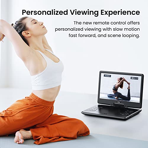 Image of ieGeek 15.9 inch Portable DVD Player - with 14.1 inch Large HD Screen, 6 Hours Rechargeable Battery, High Volume Speakers, Region Free, Support USB /SD /Headphone /Sync TV and Multiple Formats, Slow Play, Black