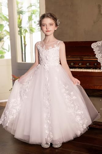 Tulle Flower Girl Dresses for Wedding First Communion Dress Girls Lace Bridesmaid Dress Pageant Party Ball Gown3