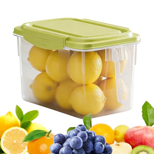 Vegetable Storage Container - Large Capacity Produce Saver | Transparent Refrigerator Organizer, 4.5L Fruit Preservation Box, Food Freshness Solution, Kitchen Pantry Manager, Family Cooking Support, T