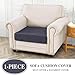 LA MEACK Couch Cushion Cover Seat Cushion Cover Stretch Armchair Cover Separate Sectional Sofa Slipcovers Furniture Protector(1 Piece for Seat or Sofa Backrest, Dark Grey)