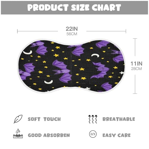 Graffiti Bat and Moon Burp Cloths Unisex Cotton Burp Cloths Absorbent and Non-Seeping Suitable for Babies, Toddlers, Newborns4