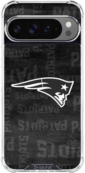 Skinit Clear Phone Case Compatible with Google Pixel 10 Pro - Officially Licensed NFL New England Patriots Black & White Design
