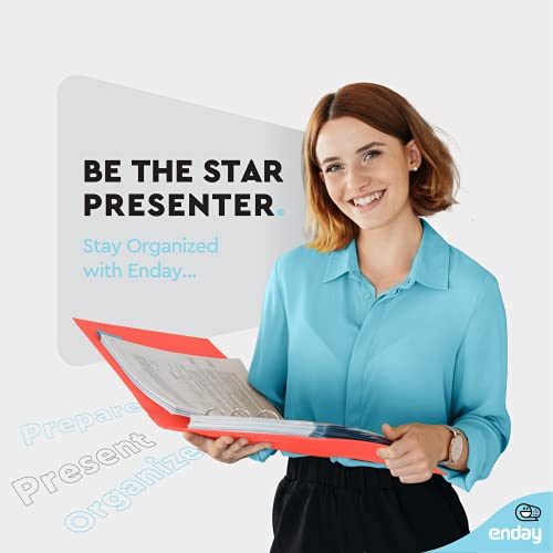 ½ Inch 3 Ring Binder .5 Inch Red Clear View Cover With 2 Inside Pockets, Colored School Supplies Office And Home Binders, 2 Pack – By Enday #TOP1