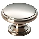 KOOPLES HARDWARE Oxford Knob Solid Brushed Stainless Steel – Classic Round Cabinet Drawer Knob for Kitchens & Furniture (Satin Nickel, 38mm)