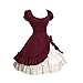 Produktbild Mittelalter Kostüm Lolita Kleider Damen Vintage Kleid Abend Cocktailkleid Mittelalterliche Maid Cosplay Kurzarm Quadratischen Kragen Gekräuselten Schichten Gothic Kleid Karneval Fasching Fasnacht
