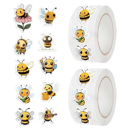 1000 Piezas Pegatinas de Abejas, Lindas Pegatinas de Recompensa Impermeables, Stickers Animales para Patineta, Equipaje, Álbum de Recortes, Computadora Portátil y Botella de Agua
