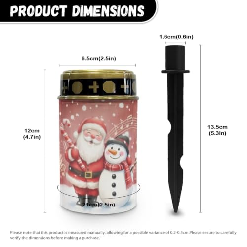 Image of Christmas Solar Memorial Lights for Graves 2 Pcs | Christmas santa outdoor flameless candle lamp, waterproof solar eternal lights for grave memorial gift