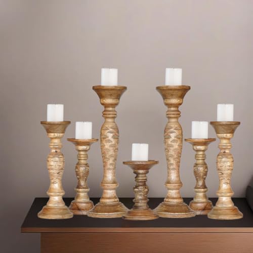 Traditional Wallnut Eco-Friendly Handmade Mango Wood Set of Seven 15