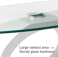 Vista 6 de Furniture of America Modine - Mesa de centro de cristal contemporánea, color blanco