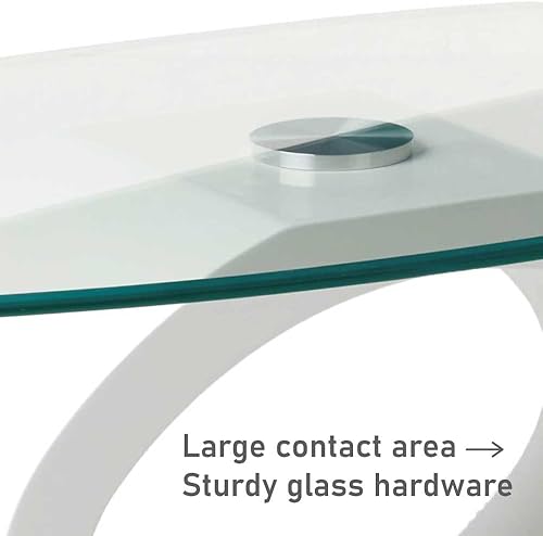 Miniatura 6 de Furniture of America Modine - Mesa de centro de cristal contemporánea, color blanco