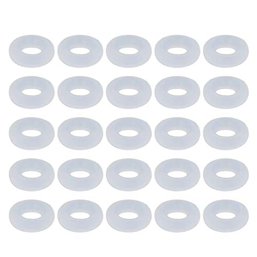 Othmro 30 anillos de sellado de silicona planos blancos, 0.118 x 0.276 x 0.079 in (IDxODxTHK) junta tórica redonda para grifo, ducha, arandelas,