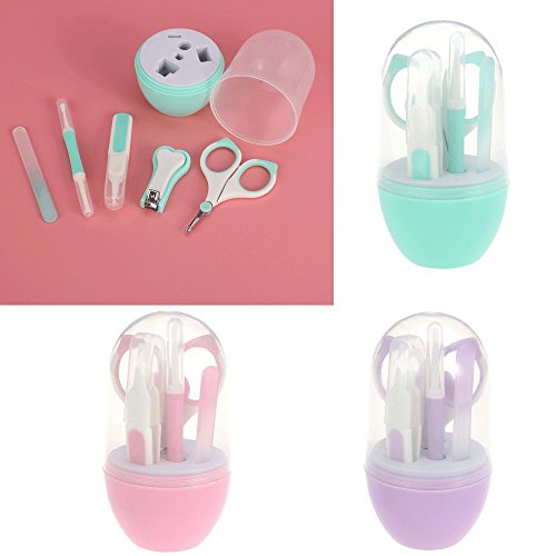 5 peças de conjunto de cuidados de cuidados para bebês com cortador de unhas pinça portátil para via