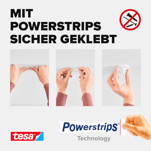tesa Deckenhaken Tapeten und Putz - Selbstklebender Haken - Ideal Zur Befestigung Von Deko-Objekten - Spurlos...