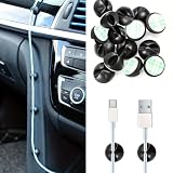 12-Pack Large Black Cable Clips Adhesive Cord Organizer Desk Wire Management Single-Hole Holder Home Office PC TV