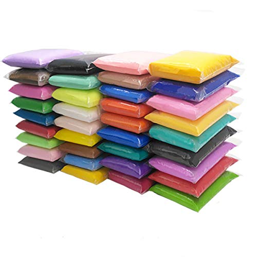 36 Colors DIY Modeling Clay Kit, Ultra Light Polymer Clay Air Dry Clay Creativity DIY Crafts No-Toxic Clay with Tools, Tutorials for Kids