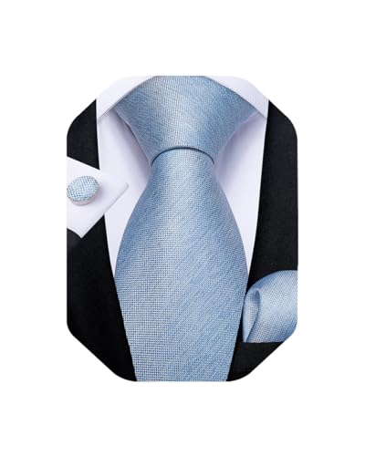 Image of DiBanGu Extra Long Tie for Men 63 inch XL Silk Necktie Set | Pocket Square and Cufflinks, Big and Tall, Jacquard Woven, Gift Box, Paisley /Plaid /Solid /Striped, for Weddinng Party Business