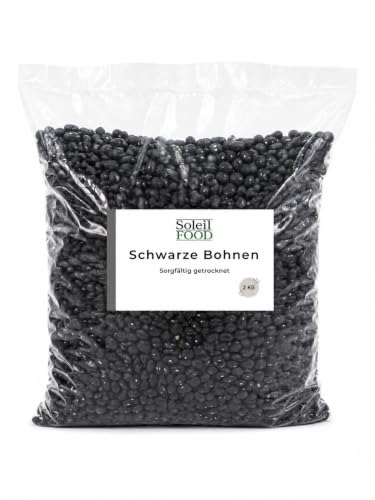 2 kg schwarze Bohnen getrocknet Hülsenfrüchte feinste Qualität Soleilfood