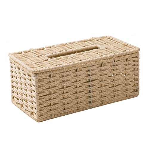 FRINZA Caixa de lenços de vime estojo de guardanapo vintage capa de recipiente de armazenamento para