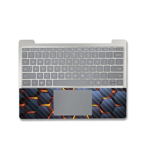 Image of MightySkins Carbon Fiber Skin Compatible with Microsoft Surface Laptop Go 3 (2023) Full Wrap Kit - Lava Hex | Protective, Durable Textured Carbon Fiber Finish | Made in The USA