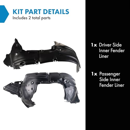 Image of TRQ Inner Fender Liner Set Compatible with 2017 Nissan Sentra NI1248163 NI1249162
